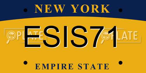 ESIS71 New York License Plate