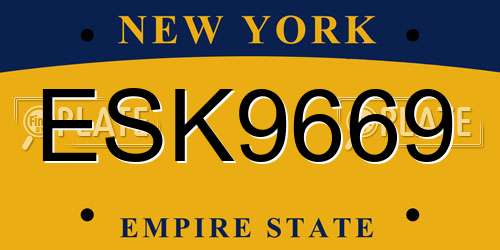 ESK9669 New York License Plate