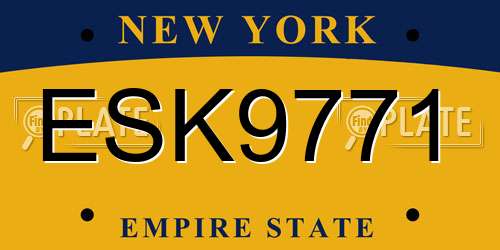ESK9771 New York License Plate