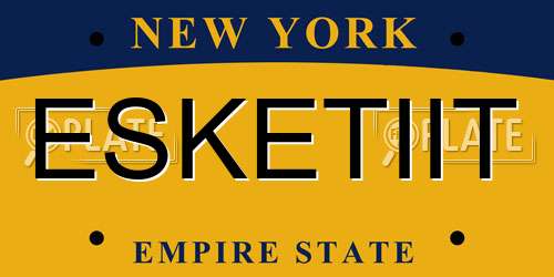 ESKETIIT New York License Plate