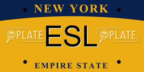 ESL New York License Plate