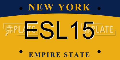 ESL15 New York License Plate
