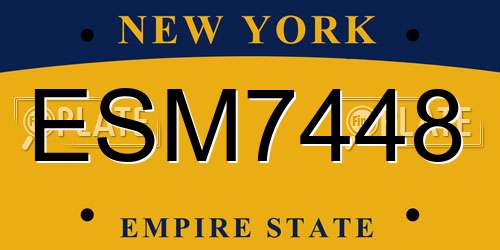 ESM7448 New York License Plate