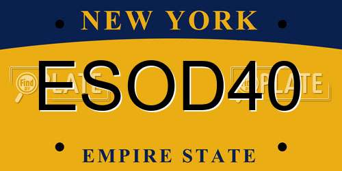 ESOD40 New York License Plate