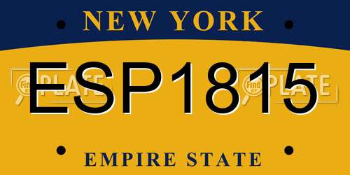 ESP1815 New York License Plate