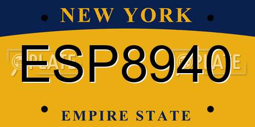 ESP8940 New York License Plate