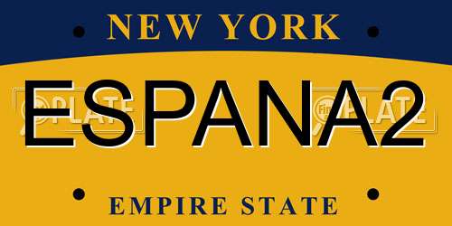 ESPANA2 New York License Plate