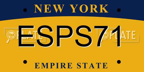 ESPS71 New York License Plate