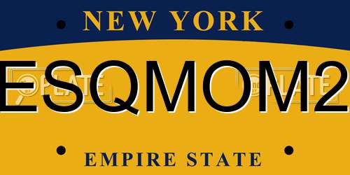 ESQMOM2 New York License Plate