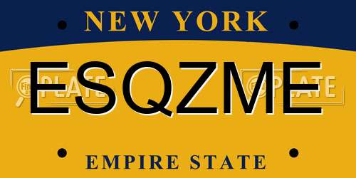 ESQZME New York License Plate