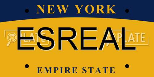 ESREAL New York License Plate