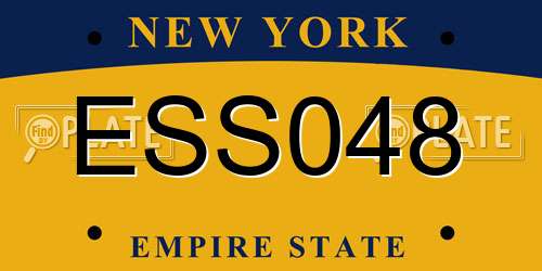 ESS048 New York License Plate