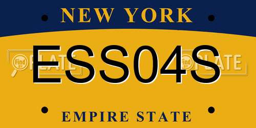 ESS04S New York License Plate
