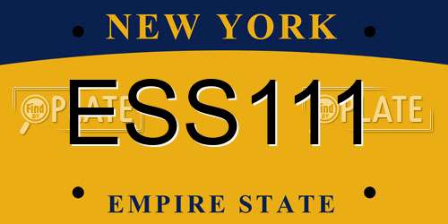ESS111 New York License Plate