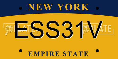 ESS31V New York License Plate