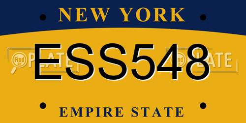 ESS548 New York License Plate