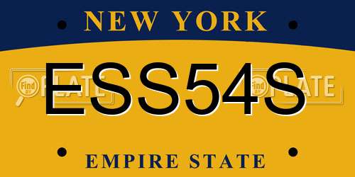 ESS54S New York License Plate