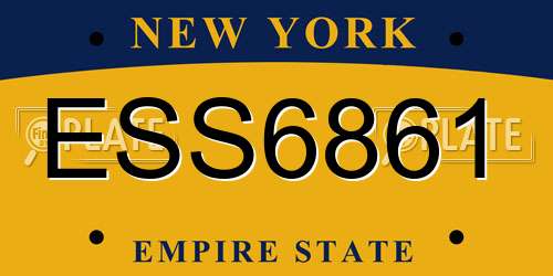 ESS6861 New York License Plate