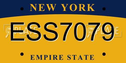 ESS7079 New York License Plate
