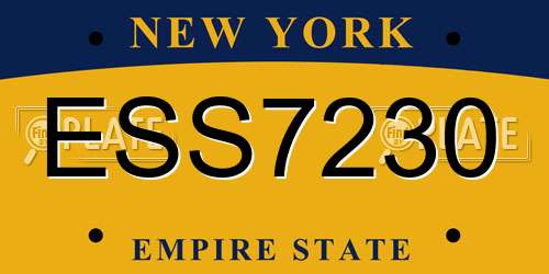 ESS7230 New York License Plate