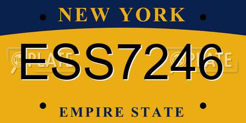 ESS7246 New York License Plate