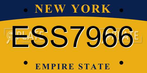 ESS7966 New York License Plate