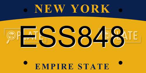 ESS848 New York License Plate