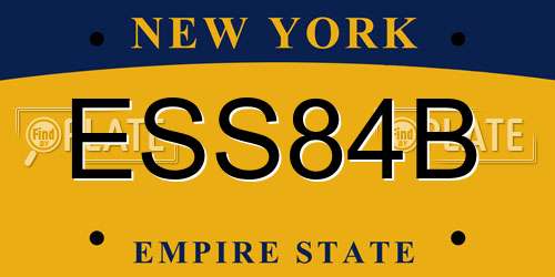 ESS84B New York License Plate