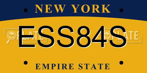 ESS84S New York License Plate
