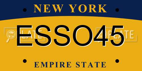 ESSO45 New York License Plate