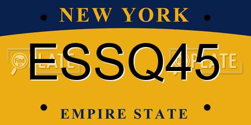 ESSQ45 New York License Plate