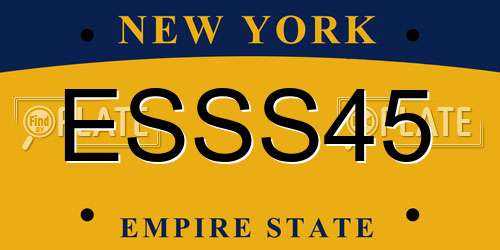 ESSS45 New York License Plate