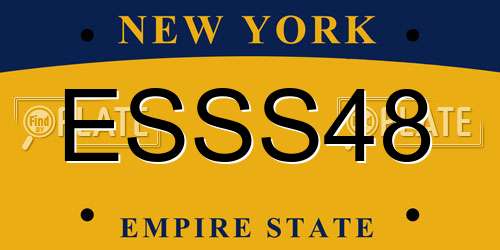 ESSS48 New York License Plate