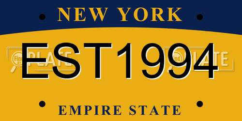 EST1994 New York License Plate