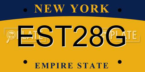 EST28G New York License Plate