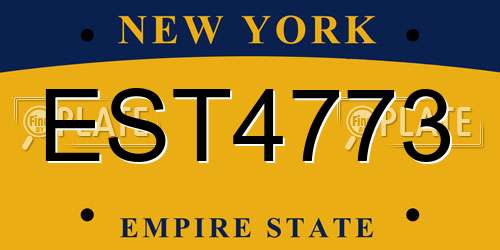 EST4773 New York License Plate
