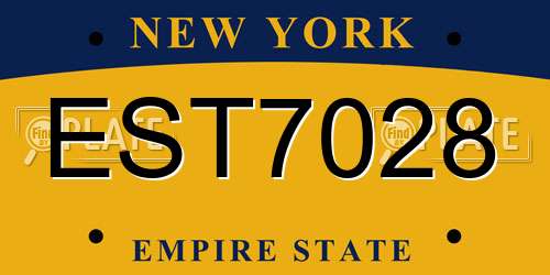 EST7028 New York License Plate