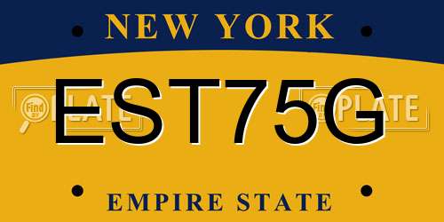 EST75G New York License Plate