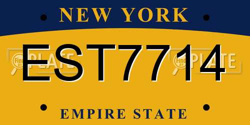 EST7714 New York License Plate