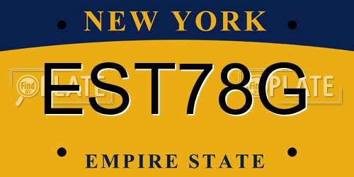 EST78G New York License Plate
