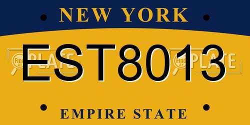 EST8013 New York License Plate