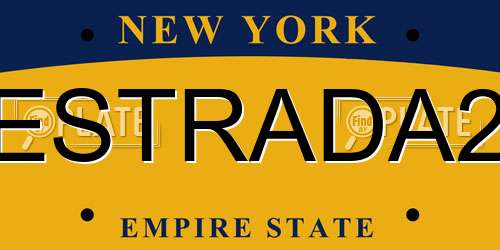 ESTRADA2 New York License Plate