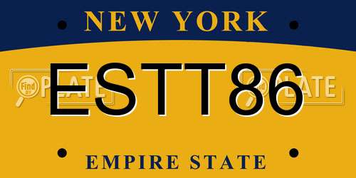 ESTT86 New York License Plate