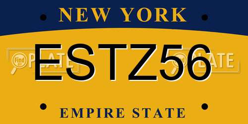 ESTZ56 New York License Plate