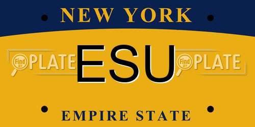 ESU New York License Plate