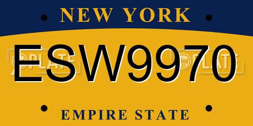 ESW9970 New York License Plate