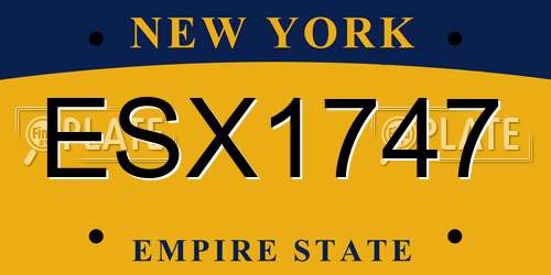 ESX1747 New York License Plate