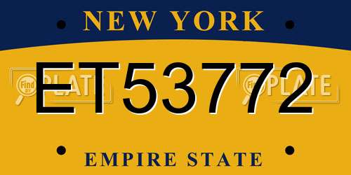 ET53772 New York License Plate