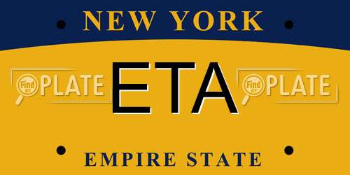 ETA New York License Plate