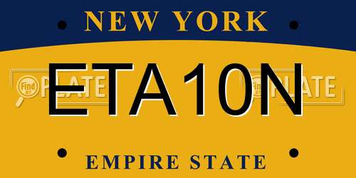 ETA10N New York License Plate